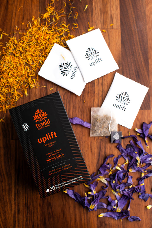 Uplift | 20 Herbal Tea Bags | Natural Mood & Energy Boost | Heald